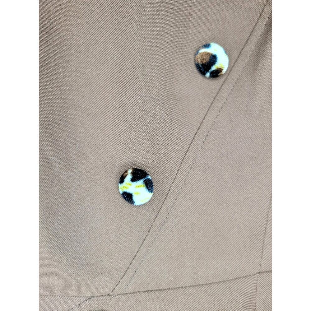Beautiful Vintage Brown Pencil Dress Cheetah fabric buttons - Picture 5 of 9